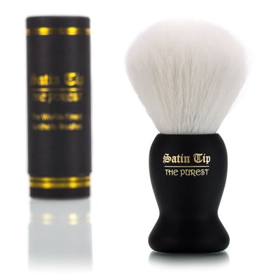 Satin Tip The Purest, Shave Brush (Synthetic, White, Soft Touch, Case)