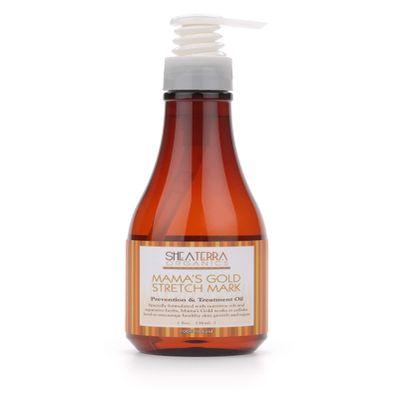 Shea Terra Organics Mama and Baby Collection | Mamas Gold Stretch Mark Wonder Oil| Non Toxic All Natural Maternity & Postpartum Belly Oil for Stretch Marks Prevention & Cellular Skin Repair  8oz