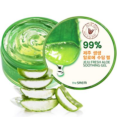 THESAEM Jeju Fresh Aloe Soothing Gel 99% - Multi-Purpose Hydrating & Cooling Gel for Face, Body & Hair, 10.1 fl oz (300ml)