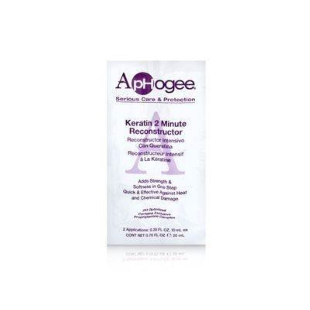 APHOGEE Intensive Two Minute Keratin Reconstructor Restores Softness & Elasticity & Repairs Damaged Hair 0.35oz/10ml (Quantity: 2 Applications)