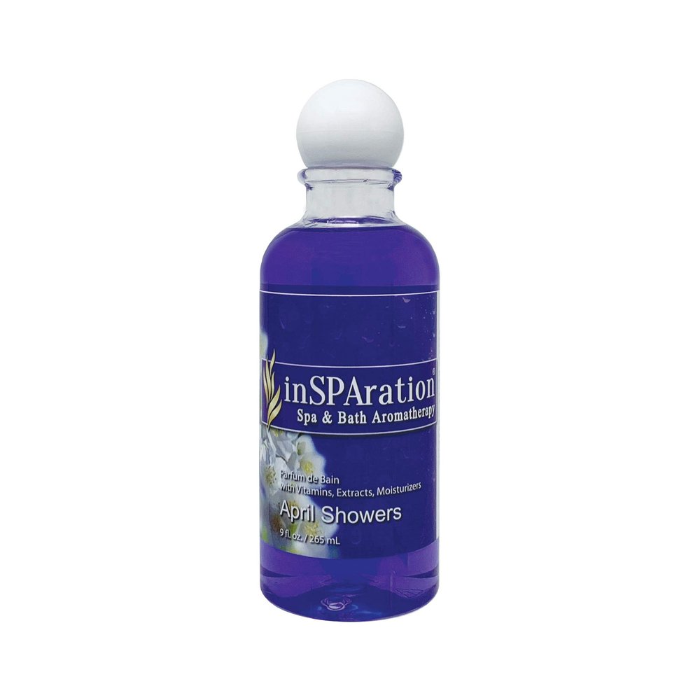 inSPAration Spa and Bath Aromatherapy 111X Spa Liquid, 9-Ounce, April Showers , Purple