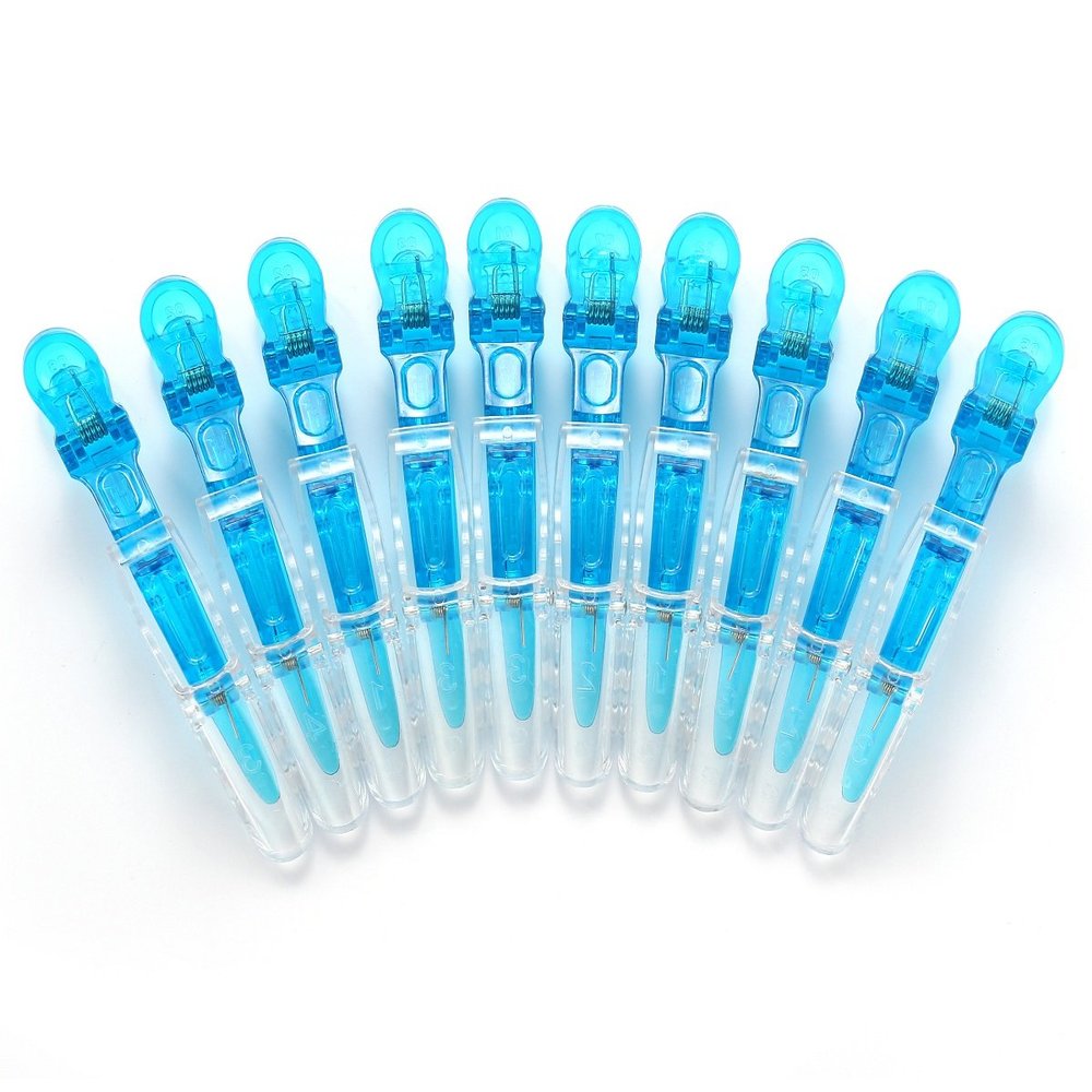 10pcs/set Multicolor Croc Clips Transparent Plastic Hairdresser Clip Hair Styling Sectioning Barrettes Non Slip Alligator Clip Salon DIY Accessories Hairpins for Women and Girls(10pcs-Blue)