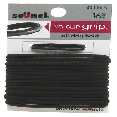 Scunci Black Elastic Hair Bands, 0.3 Oz
