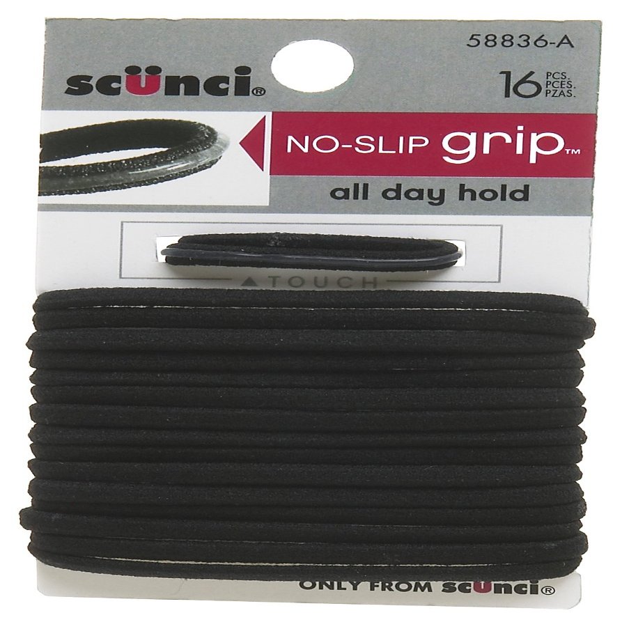 Scunci Black Elastic Hair Bands, 0.3 Oz