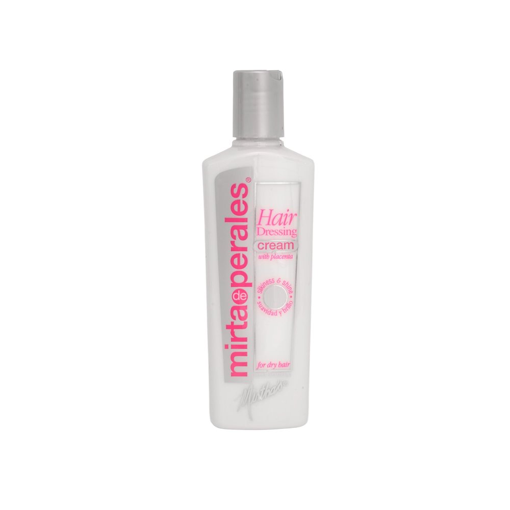 Mirta De Perales Cream Hairdressing with Placenta for Dry, Dull & Frizz-Prone Hair | Daily Styling Cream with Soy Placenta Extract & Mineral Oil | Restores Softness, Shine, Smoothness & Protection
