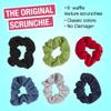 Scunci by Conair The Original Scrunchie Waffle Knit Scrunchies in Navy, White, Red, Blue, Grey and Black, Hair Ties for Women, 6 Count view 4