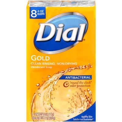 Dial Bar Gold Antibacterial Deodorant Soap, 4 oz ea 8 ct
