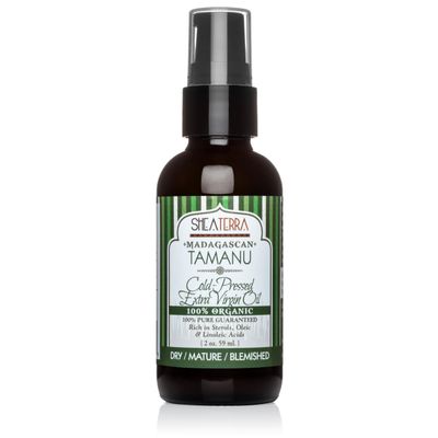Shea Terra Madagascar Tamanu Cold-pressed Extra Virgin Oil, All Natural & Organic Oil Rich in Anti-Aging Serum with Amino Acids & Anti-Acne Properties for Softer, Hydrated & Blemish-Free Skin, 2 oz