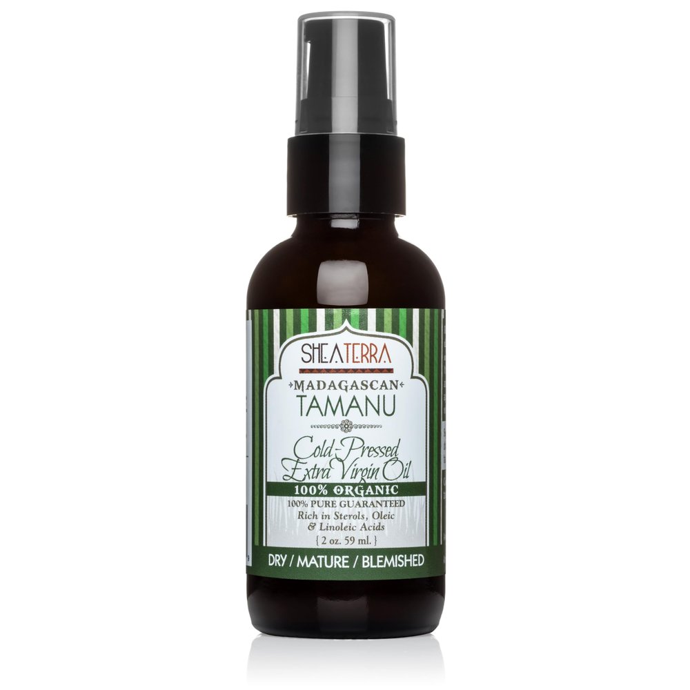Shea Terra Madagascar Tamanu Cold-pressed Extra Virgin Oil, All Natural & Organic Oil Rich in Anti-Aging Serum with Amino Acids & Anti-Acne Properties for Softer, Hydrated & Blemish-Free Skin, 2 oz