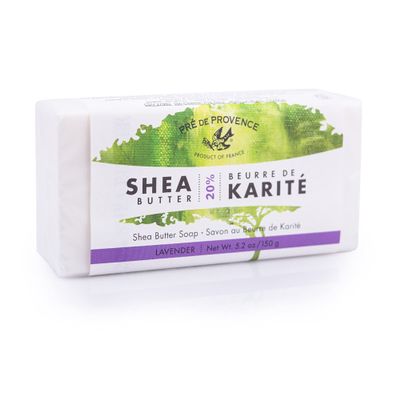 Pre de Provence Soothing & Moisturizing 20% Pure Shea Butter Soap Bar (150 g) - Lavender