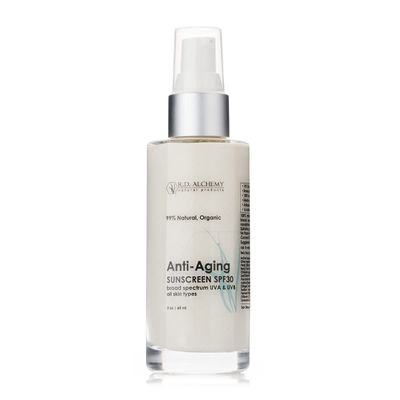 RD Alchemy - 99% Natural, Organic Anti-Aging SPF Sunscreen. Zinc Oxide & Titanium Dioxide, Non Nano - Lightweight Non Greasy SPF for Face - Reduces Effects of Aging