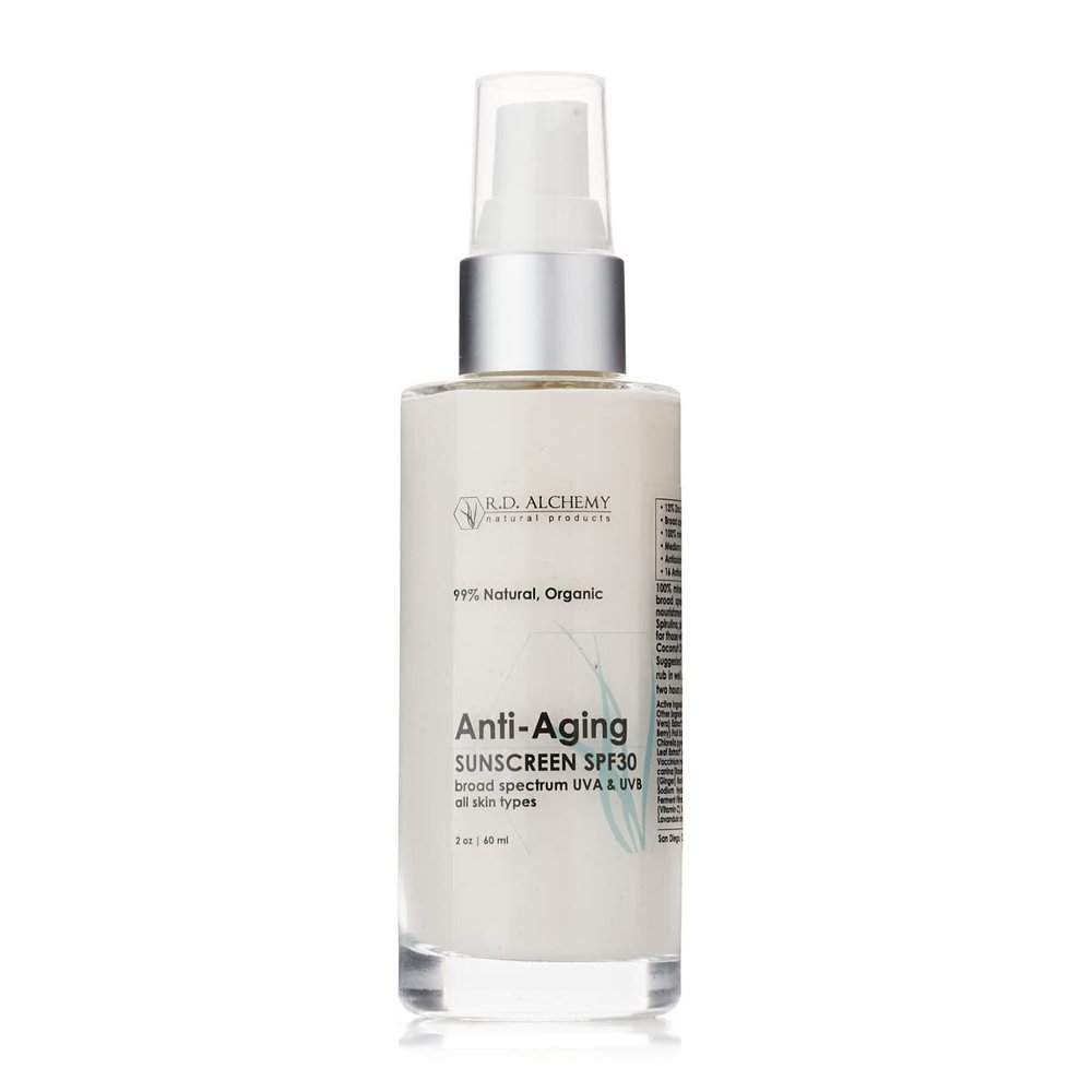 RD Alchemy - 99% Natural, Organic Anti-Aging SPF Sunscreen. Zinc Oxide & Titanium Dioxide, Non Nano - Lightweight Non Greasy SPF for Face - Reduces Effects of Aging