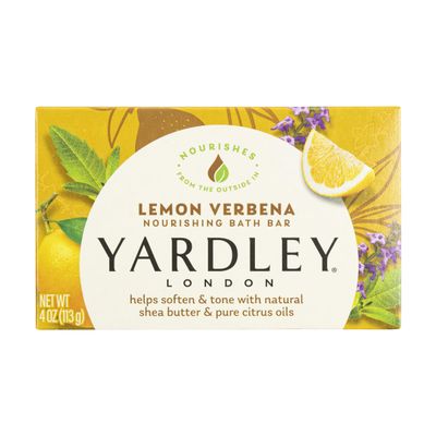 Yardley London Lemon Verbena Naturally Moisturizing Bath Bar, 4 ounce