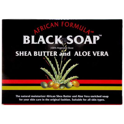 Madina African Black Soap Shea Butter and Aloe Vera, 3.5 oz (Pack of 12)