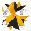 Sublimation Specialties Volleyball Pom Hair Bow - Made in The USA, Black/Gold, White Pony Band view 1