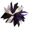 Sublimation Specialties Extra Large Volleyball Pom Hair Bow - Made in The USA, Black/Purple, White Pony Band view 1