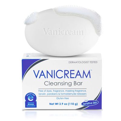 Vanicream Cleansing Bar, Gentle Body & Facial Cleanser, 3.9 Oz, Pack of 12