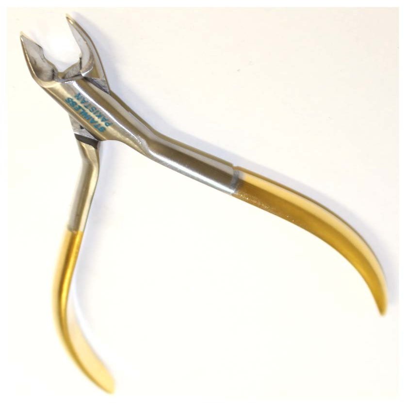 ToolUSA 4" Golden Handled Stainless Steel Cuticle Nippers | Double Spring Action | Precision " Clipping Blade | Elegant Personal Grooming Tool