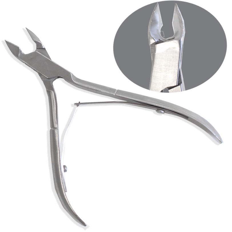 KUTZ 4" (10.2 cm) Stainless Steel Full Jaw Cuticle Nipper | Precision Bent Edge | Double Spring Action | Sterilizable 3/8" (20.3 cm) Blades | Professional Salon or Home Use | Safety Sleeves Included