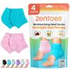 ZenToes Moisturizing Socks for Cracked Heel Treatment, Vitamin E, Olive Oil and Jojoba Oil Heel Socks, Stocking Stuffers for Women, Spa Self Care Gifts for Women (Fuzzy Blue and Pink, Regular) view 1