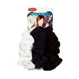 Conair 49582N 3pk Ribbed Pony Wraps Color May Very