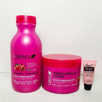 Alea Colored Hair Shampoo 500 Ml and Mask 400 Ml with Pomegranate Extract "Free Starry Lipgloss 10 Ml"