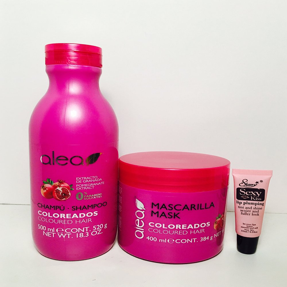 Alea Colored Hair Shampoo 500 Ml and Mask 400 Ml with Pomegranate Extract "Free Starry Lipgloss 10 Ml"