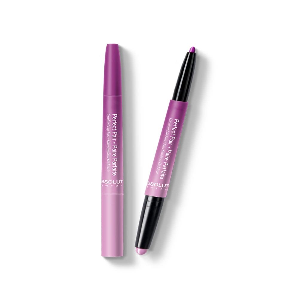 Absolute New York ALD03 Perfect Pair Lip Duo, Fuller and Poutier Lips, Deeper Shade For Lip Contouring, Satin Lipstick and Lip Liner
