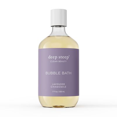 Deep Steep Bubble Bath, Lavender Chamomile 17 oz  Hypoallergenic, Clinically Tested Soothing Soak with Shea Butter & Argan Oil  Sulfate-Free