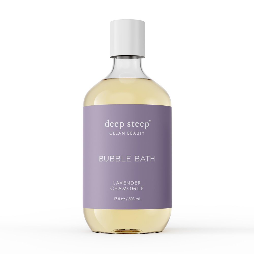 Deep Steep Bubble Bath, Lavender Chamomile 17 oz Hypoallergenic, Clinically Tested Soothing Soak with Shea Butter & Argan Oil Sulfate-Free