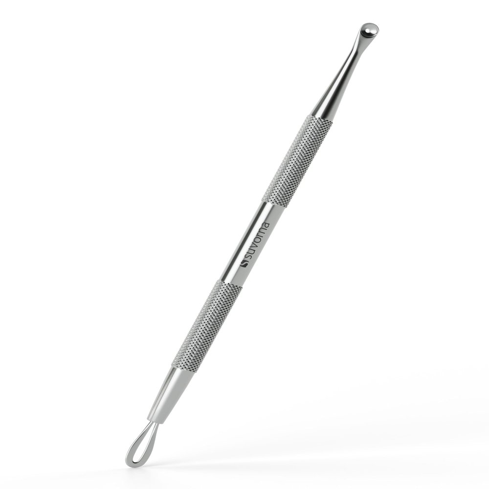 Suvorna Comedone Extractor 2in1, Milia Remover, Nose Blackhead Remover Tool, Whitehead Extractor, Pore Extractor, Black Head Remover for Face, Pore Cleaner, Pimple Popper Tool, Pimple Extractor