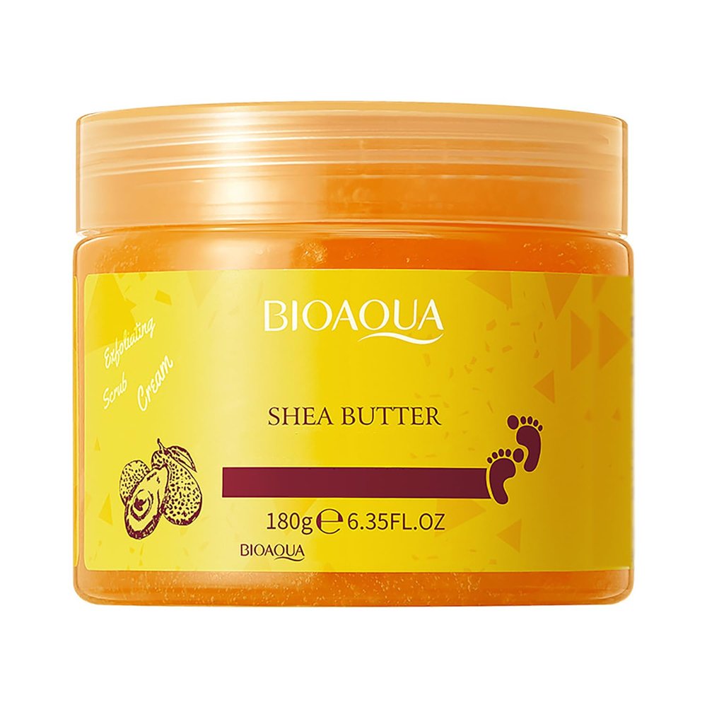 BIOAQUA Foot Care Herbal Massage Scrub-Exfoliating Cream Cleansing Delicate Feet Skin Shea Oil Natural Extracts 180g