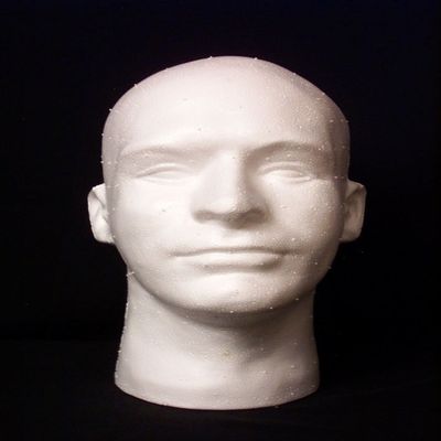 Male Mannequin White Styrofoam Head by foam head