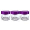 Beauticom 6 Piece 1 oz. USA Acrylic Round Clear Jars with Flat Top Lids for Creams, Lotions, Make Up, Cosmetics, Samples, Herbs, Ointments (6 Pieces Jars + Lids, PURPLE) view 4