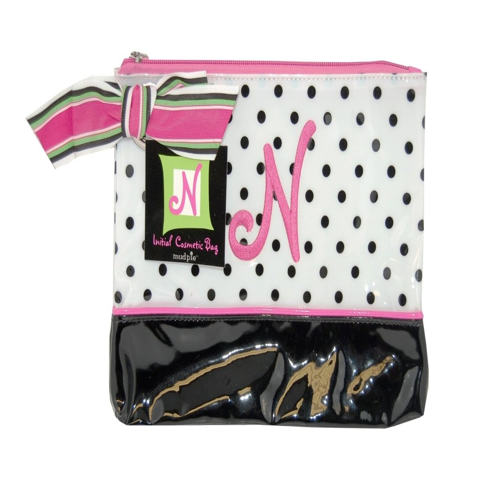 Mud Pie Gifted Initials Cosmetic Bag, Letter N