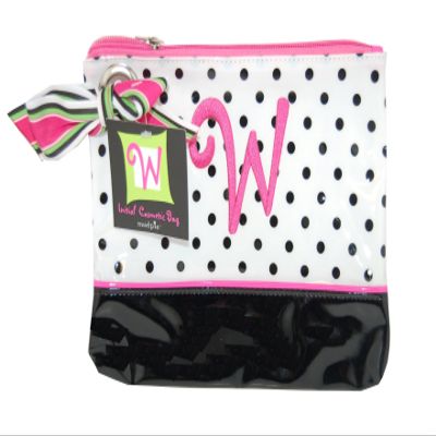 Mud Pie Gifted Initials Cosmetic Bag, Letter W
