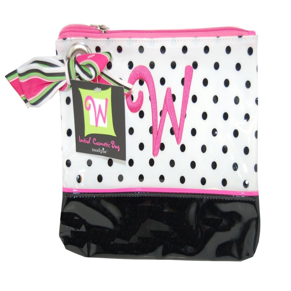 Mud Pie Gifted Initials Cosmetic Bag, Letter W