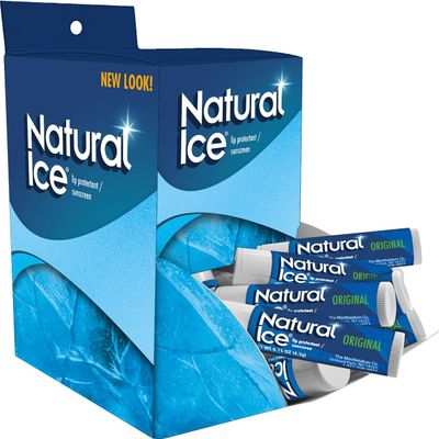 Natural Ice Original Medicated Lip Balm with SPF 15, (Pack of 48)