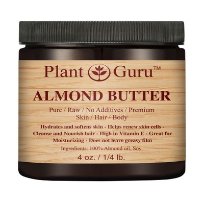 Almond Body Butter 4 oz 100% Pure Raw Fresh Natural Cold Pressed. Skin, Hair, Nail Moisturizer, For DIY Creams, Lip Balms, Lotions and Soap Making