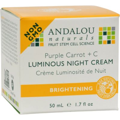 4 Pack of Andalou Naturals Luminous Night Cream Purple Carrot + C - 1.7 oz - - -