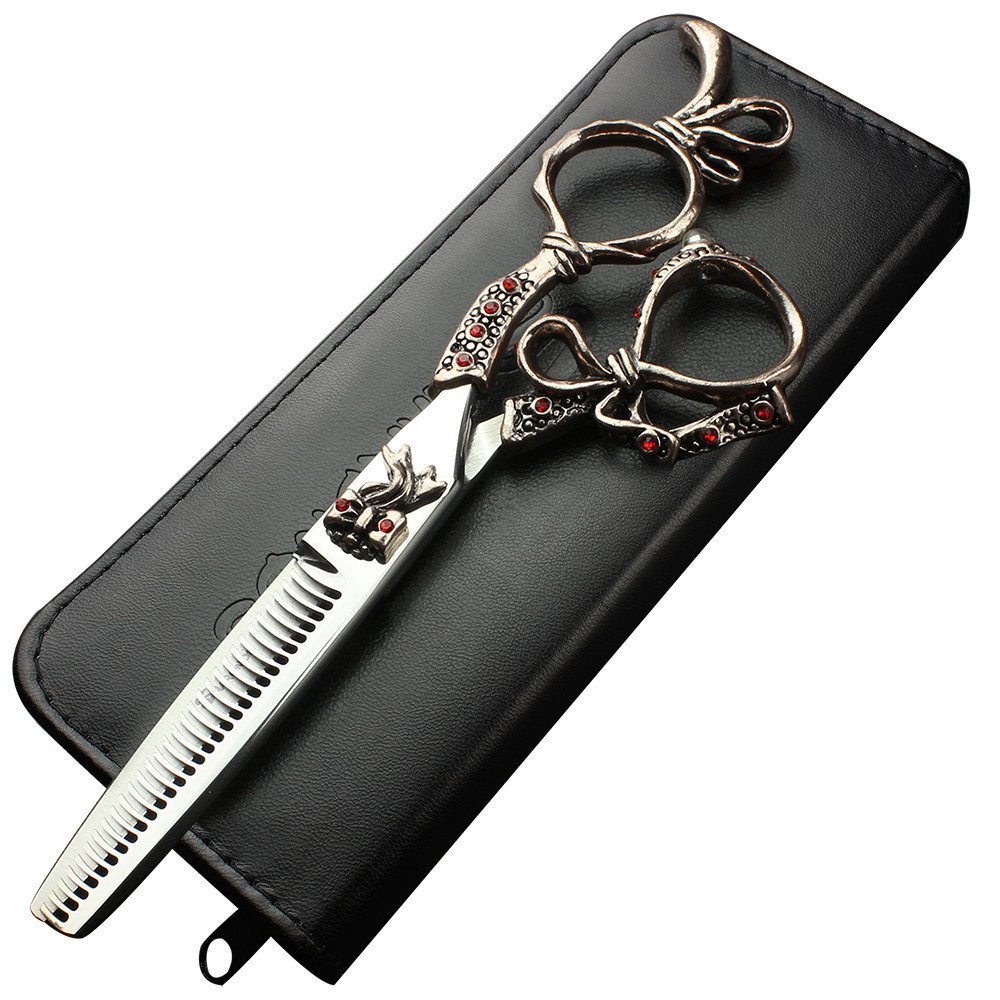 5.5/6-inch professional hair clippers, stainless steel sharp hair clippers, specialized for hairdressers (6-inch thinning shear-B)