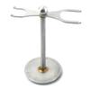 Luxury Razor and Brush Stand, The Admiral by VIKINGS BLADE, Ancient Viking Look with Heavy Distressed Stainless Steel & Brass, Extra Wide Openings, Fits Most Razors and Brushes view 2