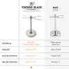 Luxury Razor and Brush Stand, The Admiral by VIKINGS BLADE, Ancient Viking Look with Heavy Distressed Stainless Steel & Brass, Extra Wide Openings, Fits Most Razors and Brushes view 3