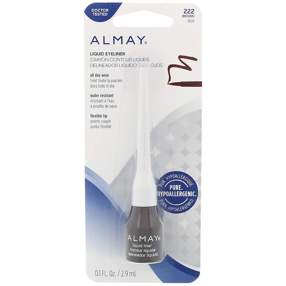 Almay Eyeliner Liquid Line, Brown [222], 0.1 oz (Pack of 5)