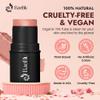 BaeBlu - Organic Blush Tube, Rose - 100% Natural Vegan Cream Blush Sticks, Multi-Use Bronzer, & Highlighter for Lips, Cheeks & Eyes, Buildable Shimmer, Gluten-Free, Paraben-Free, Made in USA view 2