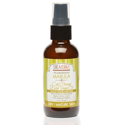 Shea Terra Namibian Marula Oil  100% Pure Cold-Pressed Extra Virgin  Antioxidant-Rich Oil for Dry, Mature and Sensitive Skin  Natural Moisturizer for Face, Hair, Scalp and Cuticles  2 oz