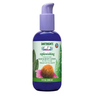 Montana Emu Ranch - Replenishing Hand and Body Lotion - 8 Ounce Bottle - Unscented Formula, Enhanced with Pure Emu Oil