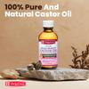 De La Cruz Castor Oil - 100% Pure Castor Oil for Hair, Skin, Eyelashes, and Eyebrows - USP Grade, 2 FL Oz view 2