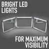 Self-Cut System LED 3 Way Mirror for Self Hair Cutting, Trifold Barber Mirror with Height Adjustable Hooks, 360 View, Includes Free Educational Mobile App (Heaven Lights) view 3