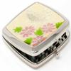 Folding Compact Pocket Makeup Mirror With Swarovski Rhinestone Crystals Double Sided (5x magnification + 1x magnification) (Silver Butterfly) view 2